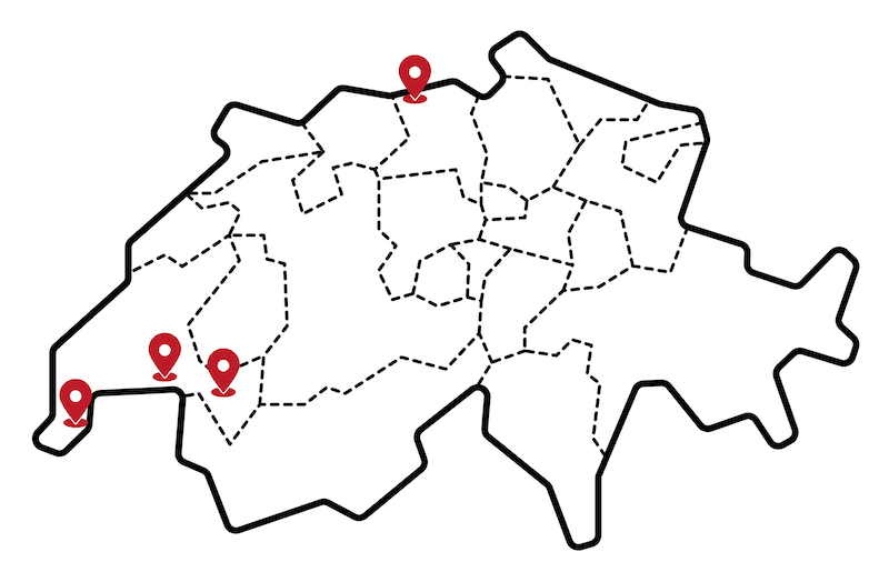 スイスの拠点の所在地